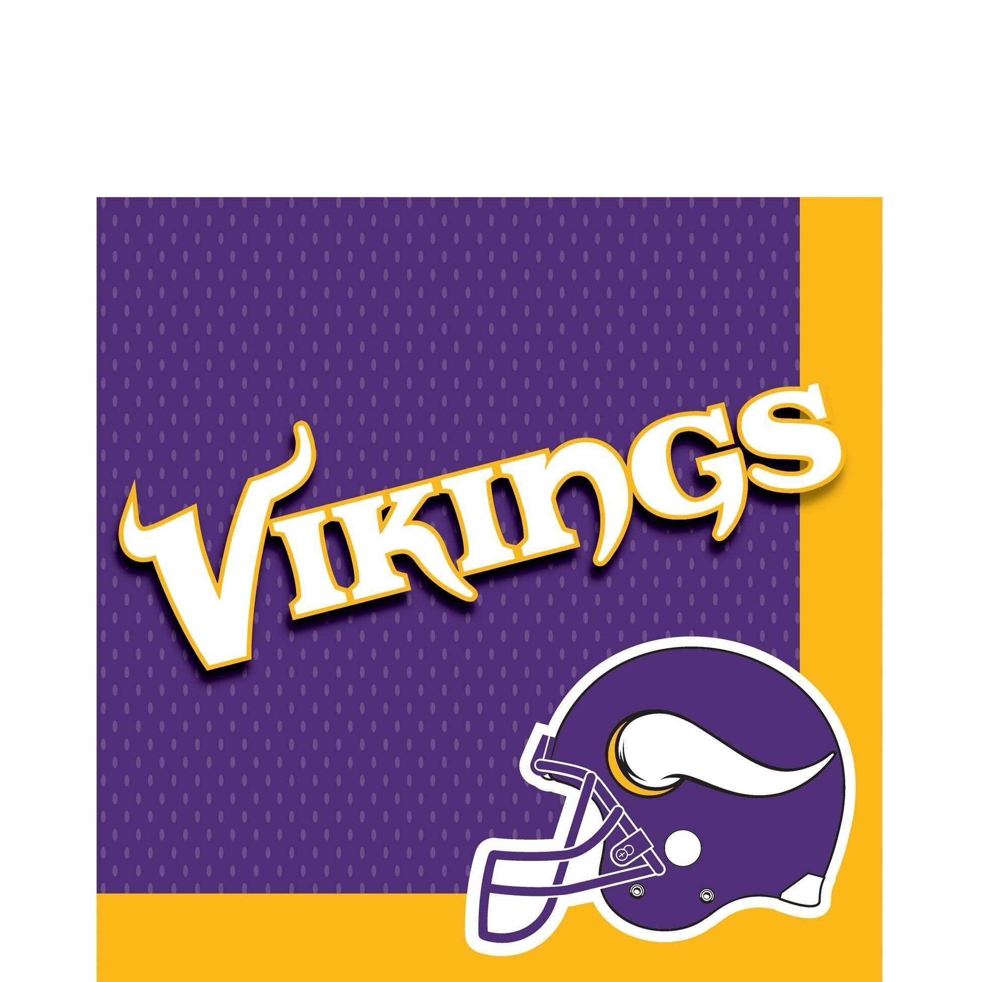 Minnesota Vikings Party Supplies Pack for 18 Guests - Kit Includes Plates, Napkins, Table Cover, Cups, Cutlery, Serving Bowl, Banner Decoration & Centerpiece